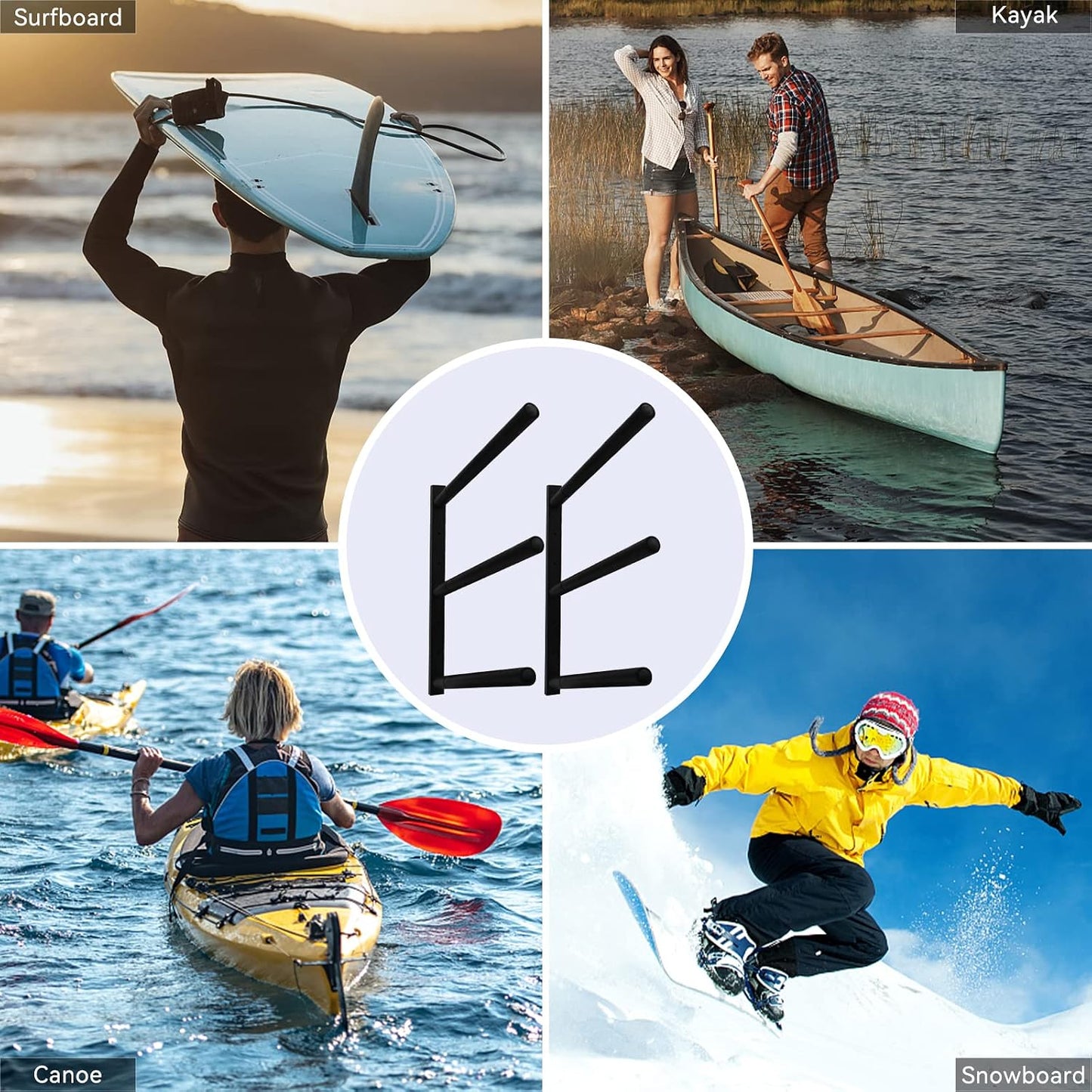 Surfboard Rack for Wall | Surfboard Wall Mount | Paddle Board Rack | Surfboard Wall Rack | Paddle Board Wall Rack | Surf Board Wall Mounts | Surf Rack for Board Storage (CJ-OT2202) (3 Layers)