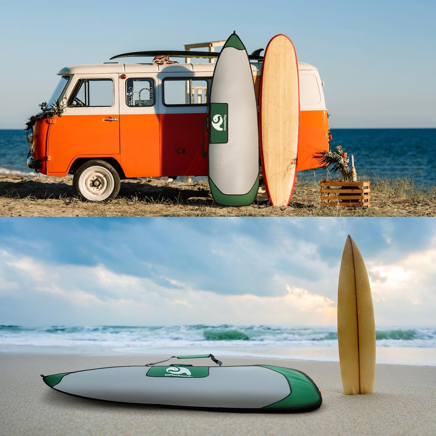Surfboard Bags Longboard Bag Day Bag 6'0,6'6,7'0,7'6,8'0,9'6,10'0 | Surf Bag Fit Surf Hybrid Fish Shortboard W/Fin Slot for Easy Access,Padded Shoulder Strap,Protect for Daily Local Short Trip