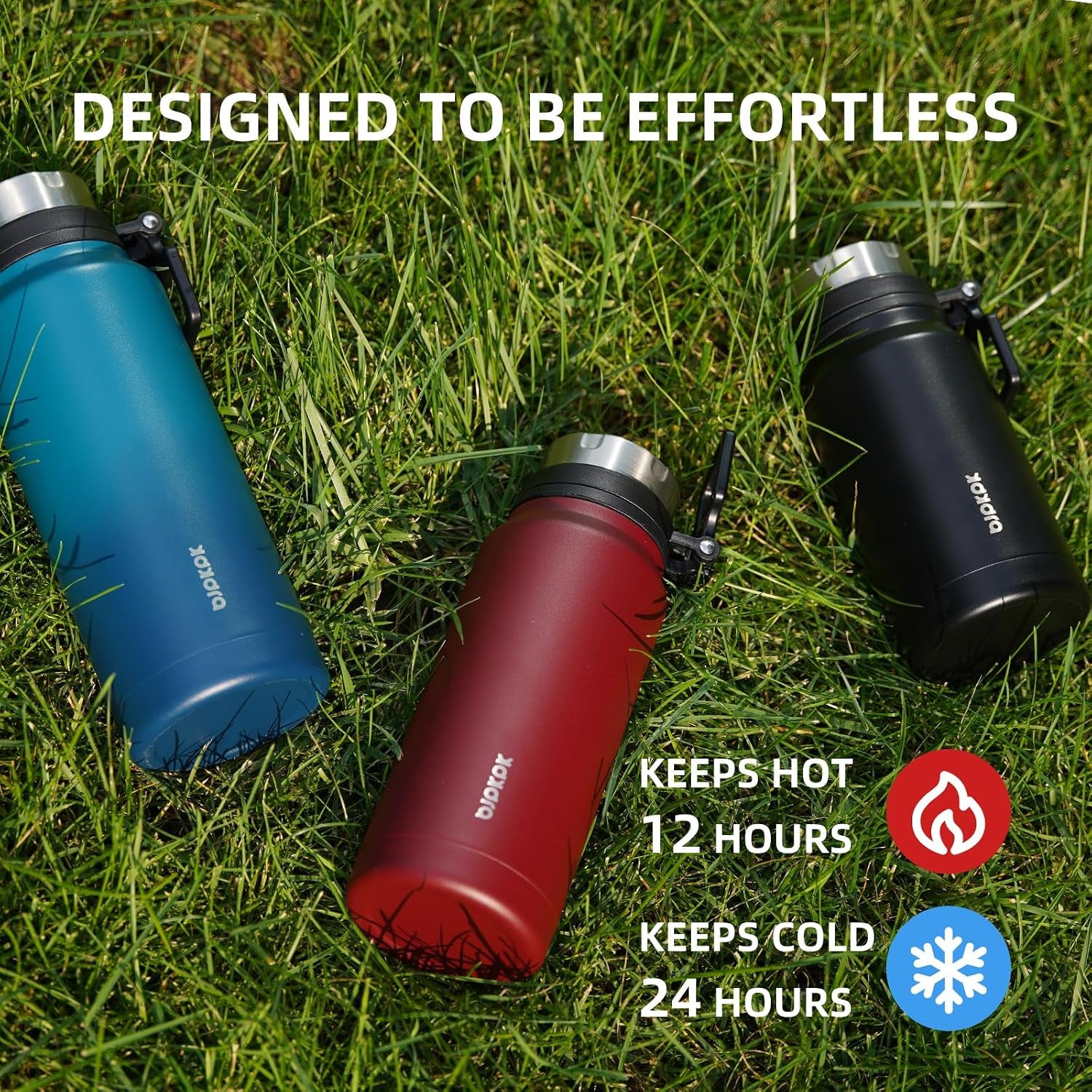 32Oz Large Insulated Water Bottle with Handle, Stainless Steel | Leak-Proof Bpa-Free Large Water Bottle, Stainless Steel Vacuum Insulated Bottle for Gym, Work, Outdoor & Everyday Use