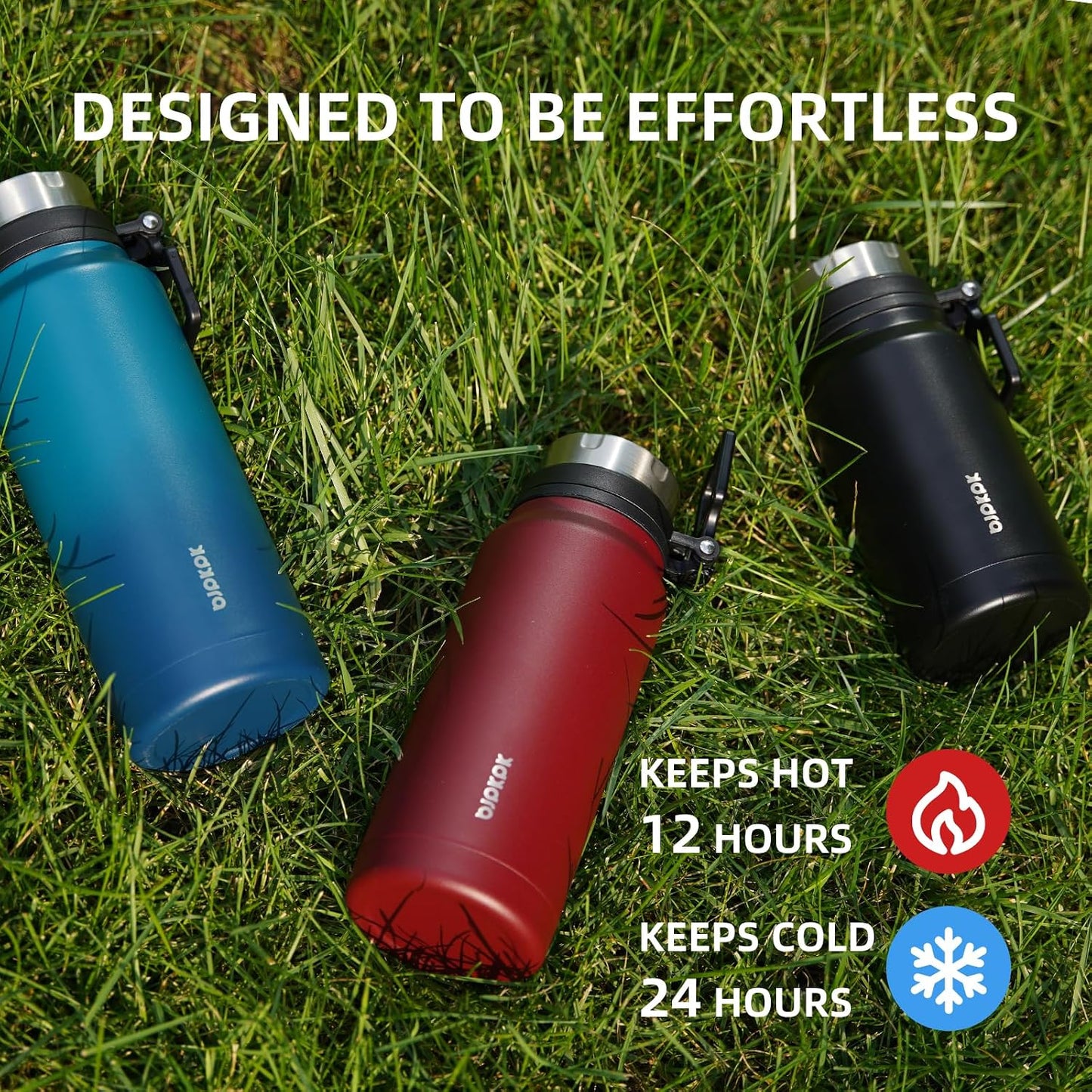 32Oz Large Insulated Water Bottle with Handle, Stainless Steel | Leak-Proof Bpa-Free Large Water Bottle, Stainless Steel Vacuum Insulated Bottle for Gym, Work, Outdoor & Everyday Use
