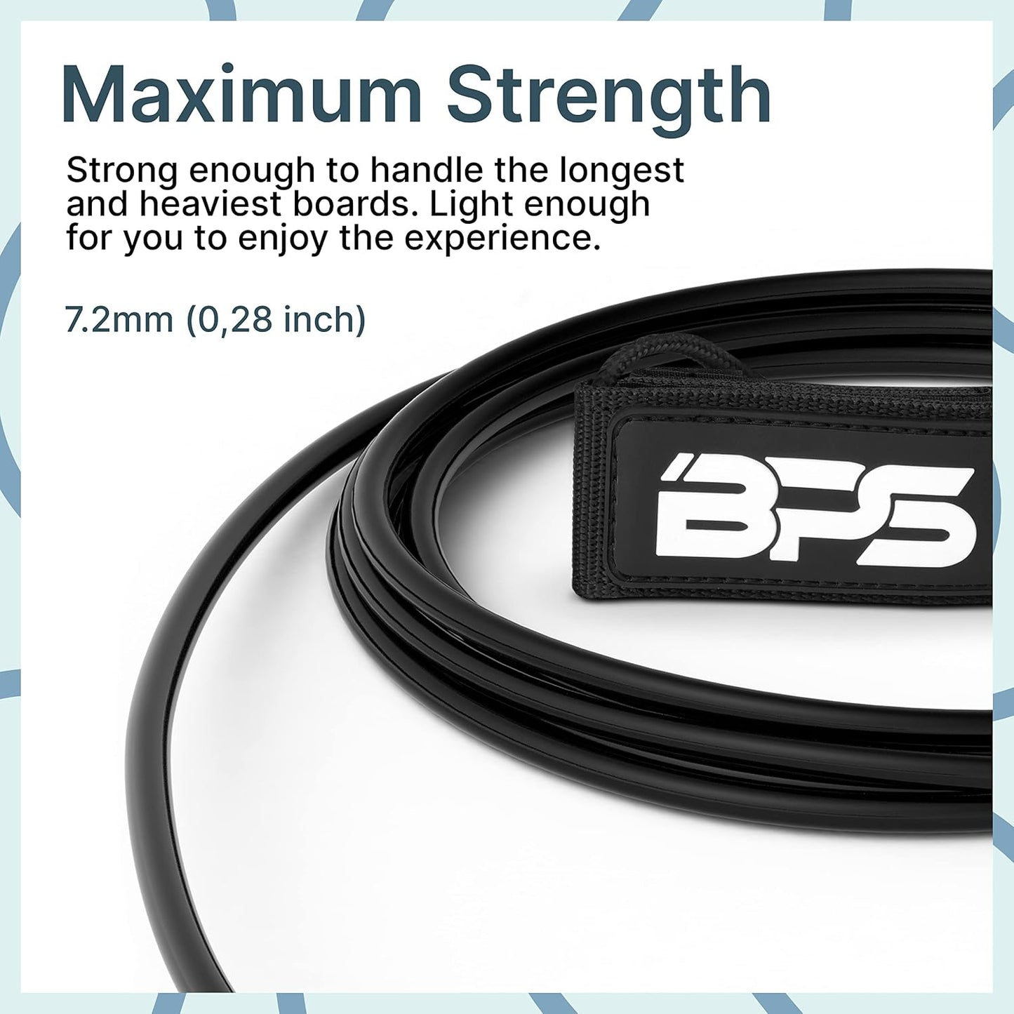New Zealand ‘Storm’ Premium Surfboard Leash, 7.2Mm 8Mm Straight Surf Leash 6Ft 7/8/9/10 Ft, Legrope Strap for All Boards