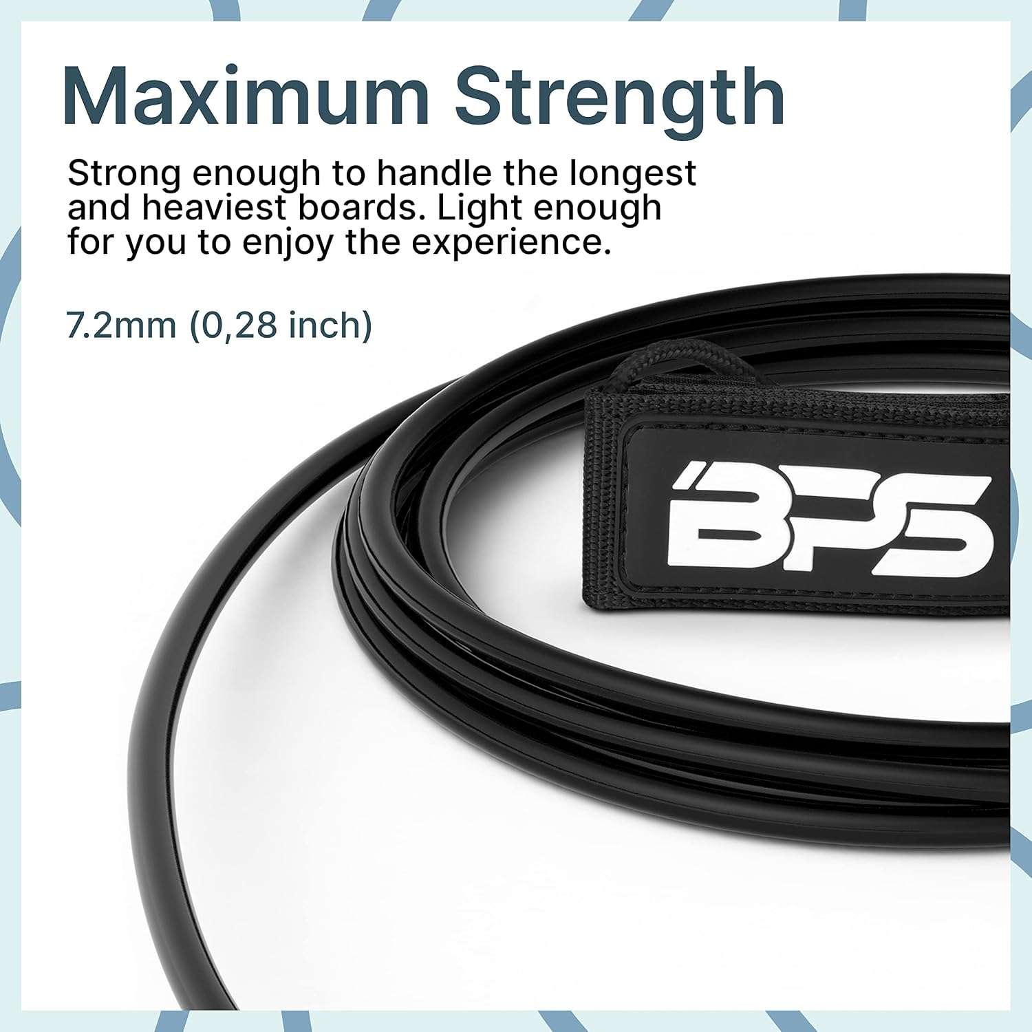 New Zealand ‘Storm’ Premium Surfboard Leash, 7.2Mm 8Mm Straight Surf Leash 6Ft 7/8/9/10 Ft, Legrope Strap for All Boards