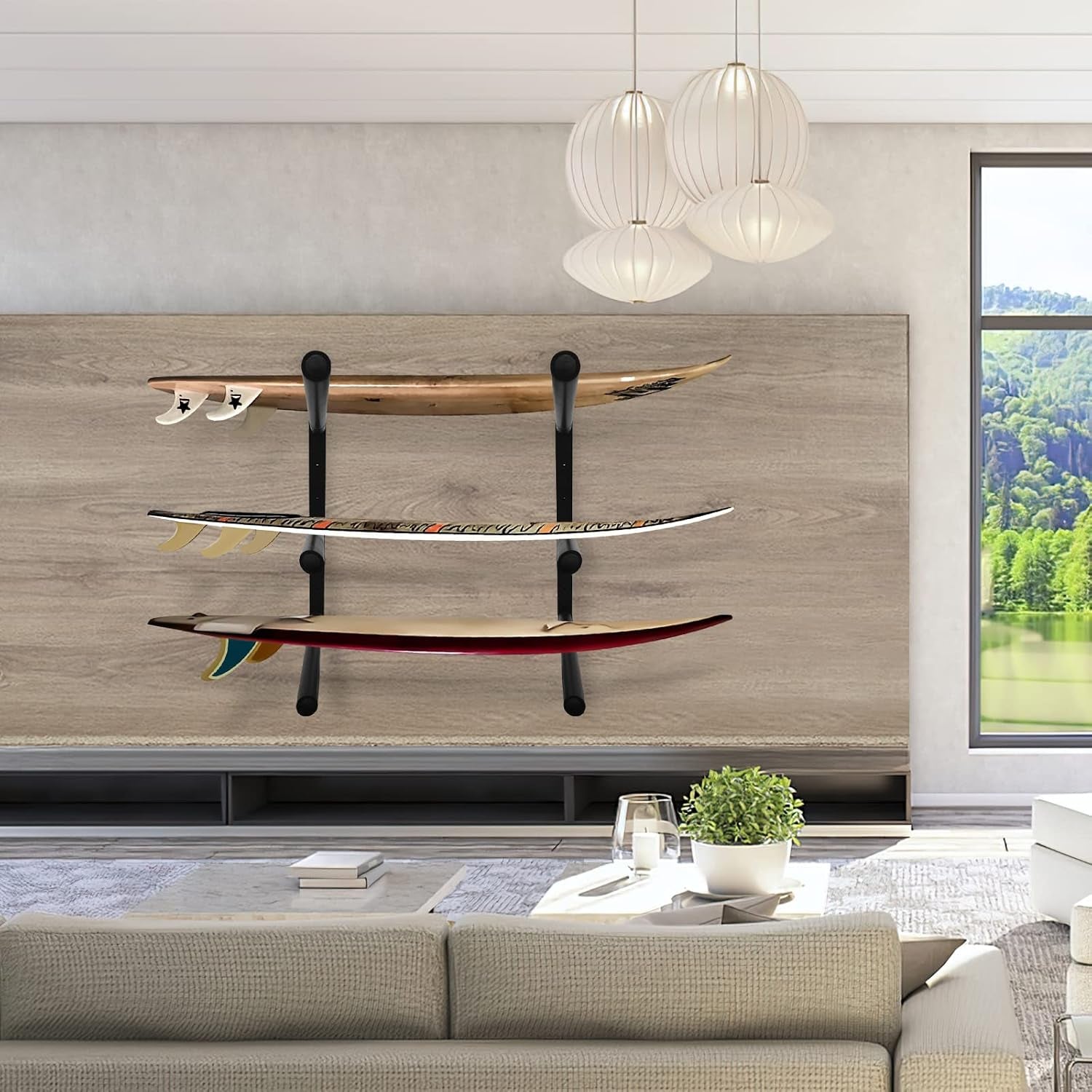 Surfboard Rack for Wall | Surfboard Wall Mount | Paddle Board Rack | Surfboard Wall Rack | Paddle Board Wall Rack | Surf Board Wall Mounts | Surf Rack for Board Storage (CJ-OT2202) (3 Layers)