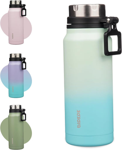 32Oz Large Insulated Water Bottle with Handle, Stainless Steel | Leak-Proof Bpa-Free Large Water Bottle, Stainless Steel Vacuum Insulated Bottle for Gym, Work, Outdoor & Everyday Use